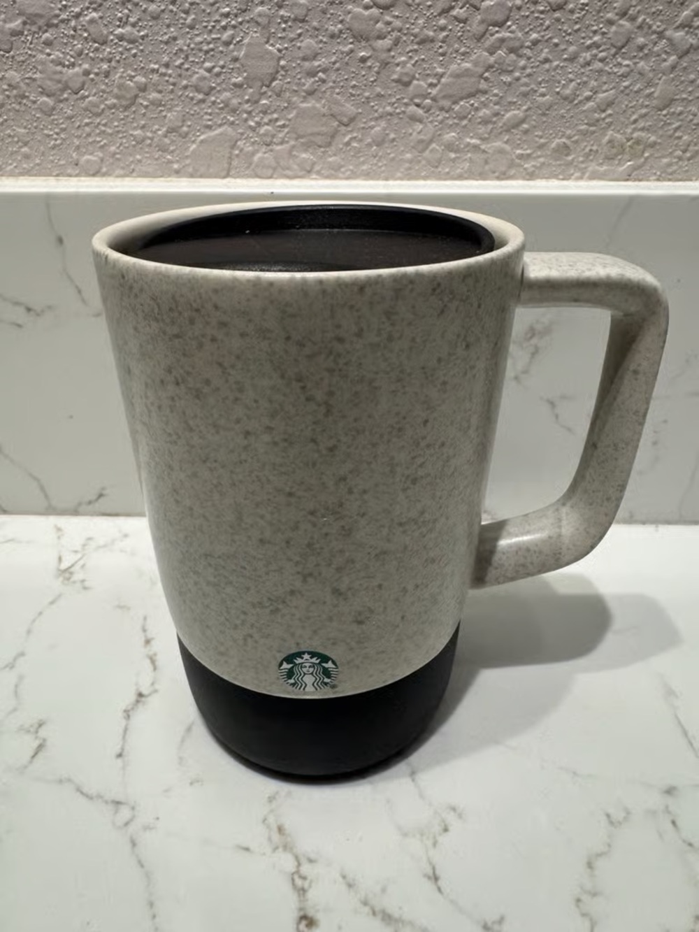 Starbucks Speckled Gray and Black Stoneware Travel Mug